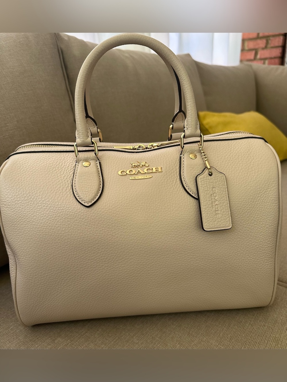 Rowan Large Satchel Bag in Ivory
